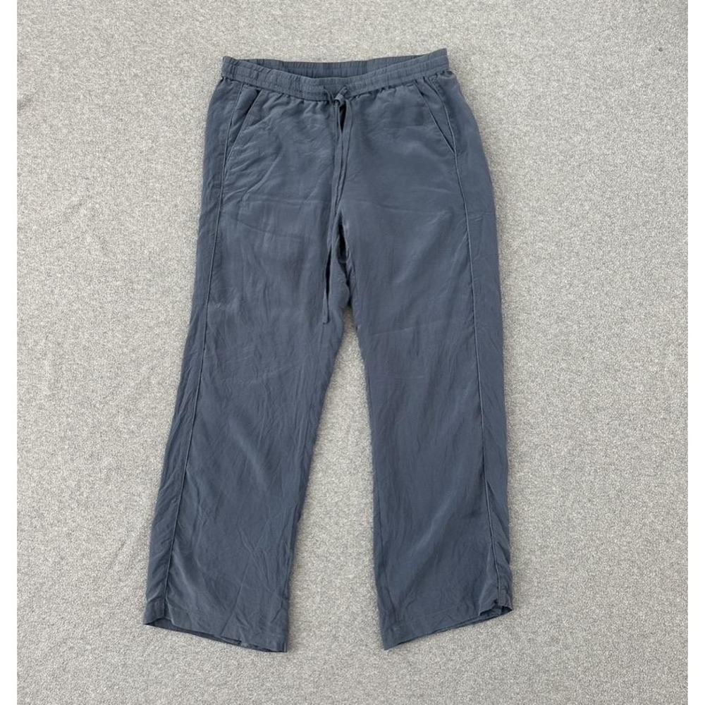 Johnny Was Pants Womens Small Relaxed Slate Gray Silk Drawstring Boho Lounge
